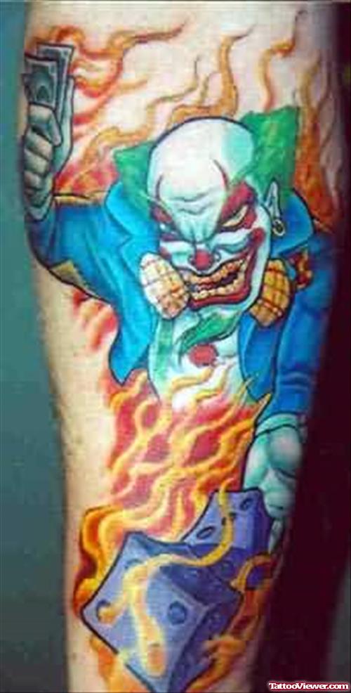 Burning Clown Tattoo