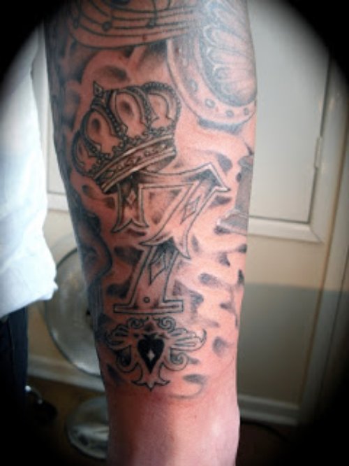 Crown Gambling Tattoo On Arm