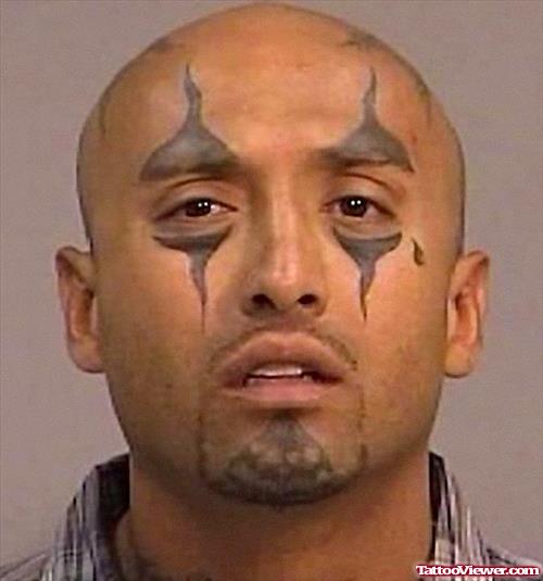 Gangsta Clown Face Tattoo