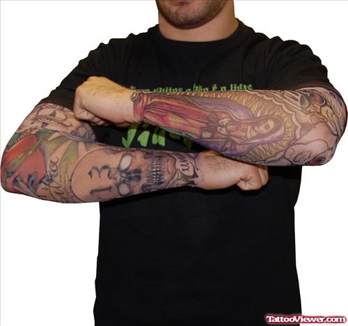 Gangsta Tattoos On Both Sleeves