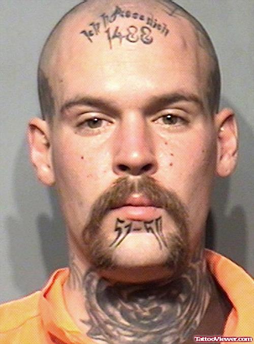 Gangsta Tattoo On Man Forehead