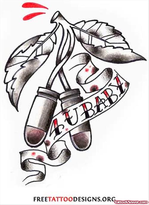 Grey Ink Bullets Gangsta Tattoo Design