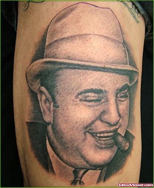 Attractive Smoking Gangster Tattoo