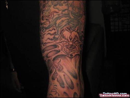 Left Sleeve Evil Gangsta Tattoo