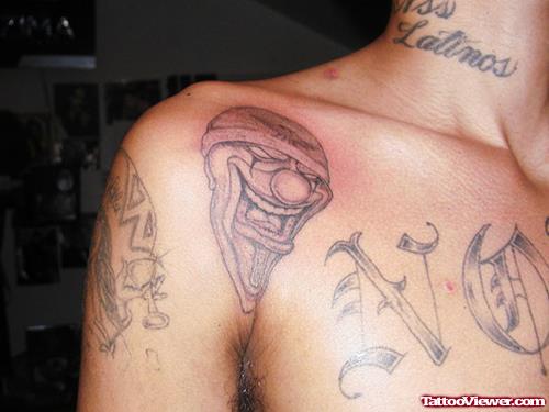 Gangsta Tattoo On Man Right Shoulder
