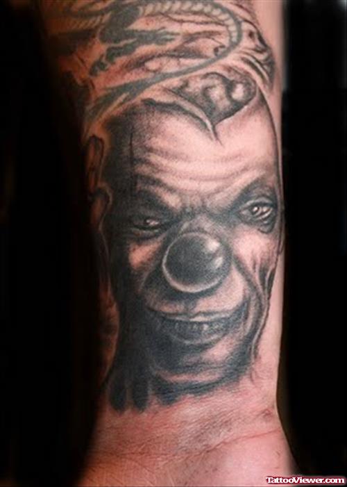 Amazing Grey Ink Gangster Tattoo On Wrist