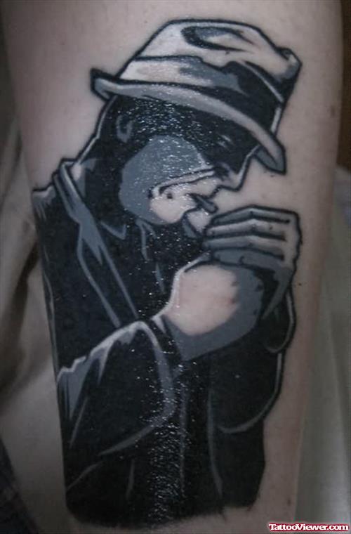 Gangster Smoking Tattoo