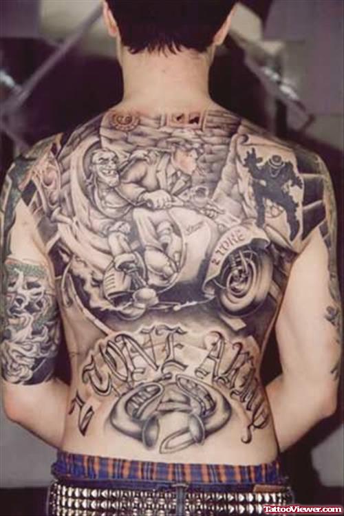 Biker Gang Tattoo On Back