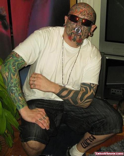 Gangsta Tattoo On Face