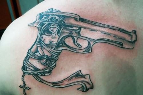 Gangster Pistol Tattoo