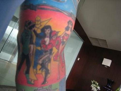 Colored Gangsta Tattoo On Arm