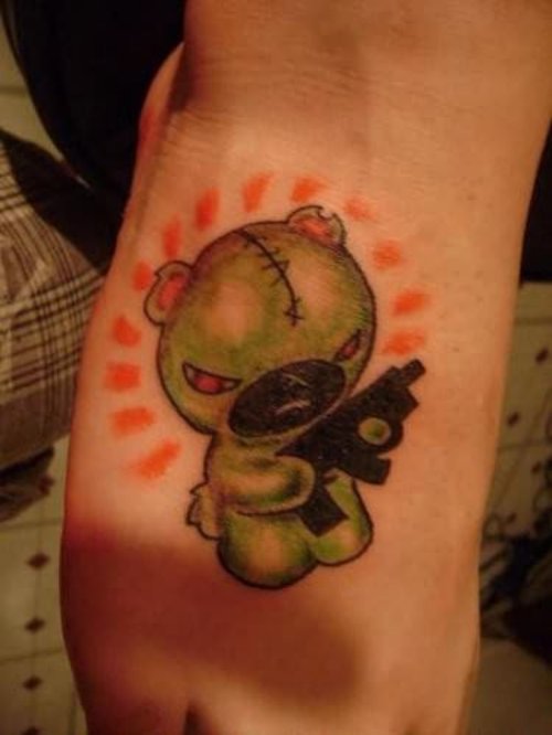Teddy Bear Gangsta Tattoo