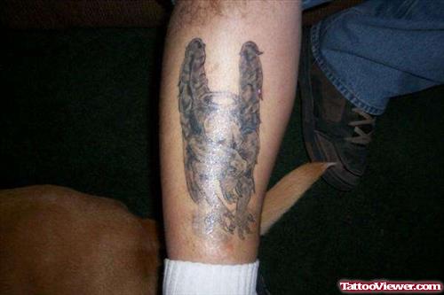 Attractive Gargoyle Tattoo On Leg
