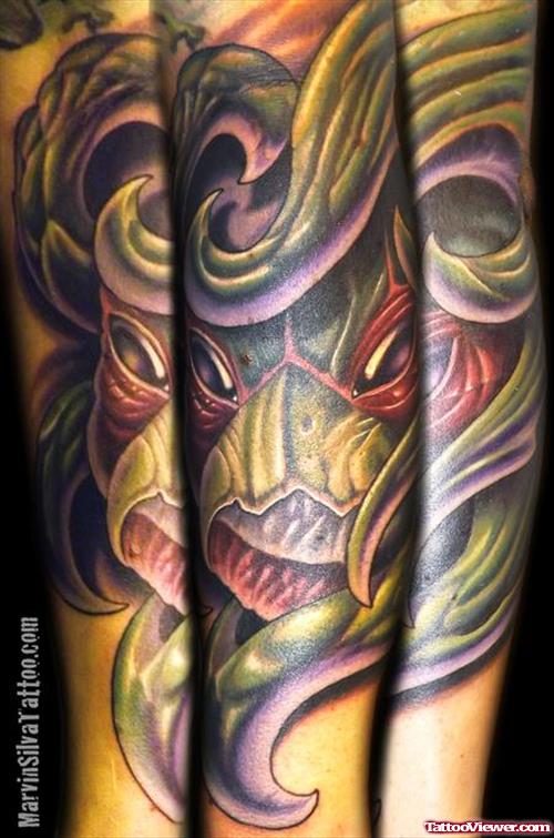 Unique Colored Gargoyle Tattoo
