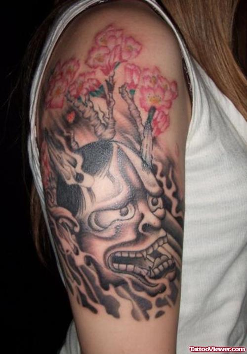 Gargoyle Tattoo On Right Half Sleeve