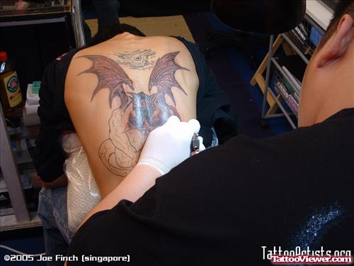 Gargoyle Tattoo On Full Back