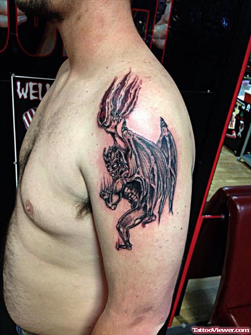 Left Shoulder Gargoyle Tattoo