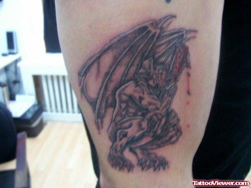 Gargoyle Tattoo On Right Bicep