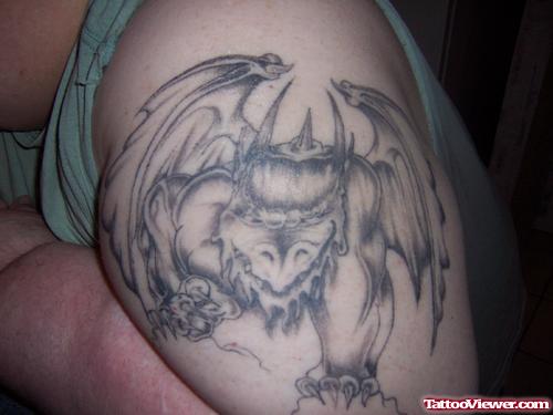 Gargoyle Tattoo On Left Shoulder