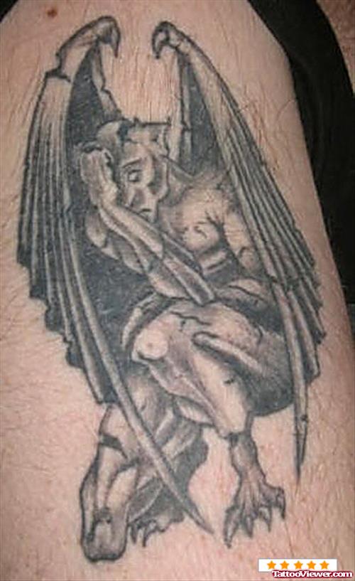 Right Shoulder Gargoyle Tattoo