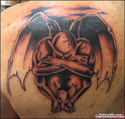Gargoyle Tattoo On Back Body