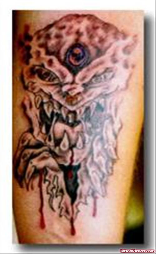 Demon Ripping Gargoyle Tattoo