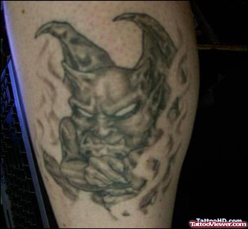 Demon Gargoyle Head Tattoo