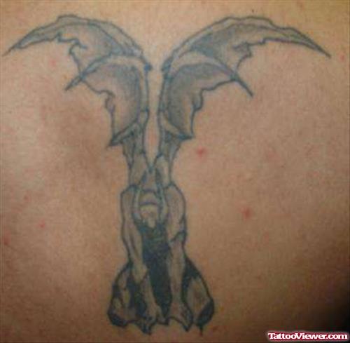 Amazing Grey Ink Gargoyle Tattoo For Boys