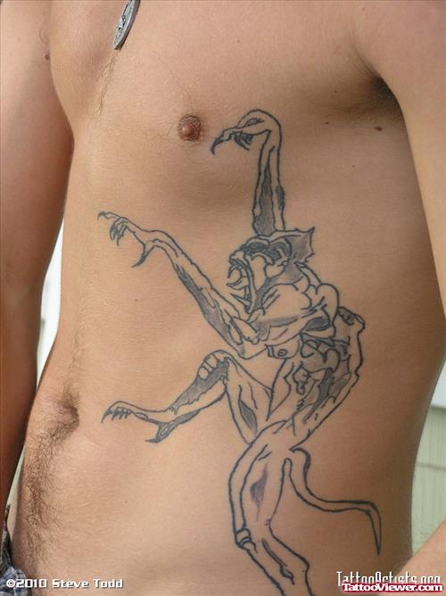 Rib Side Gargoyle Tattoo