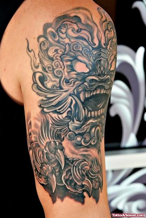 Quality Right Half Sleeve Gargoyle Tattoo