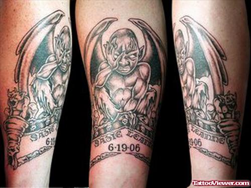 Gargoyle Tattoos On Arm