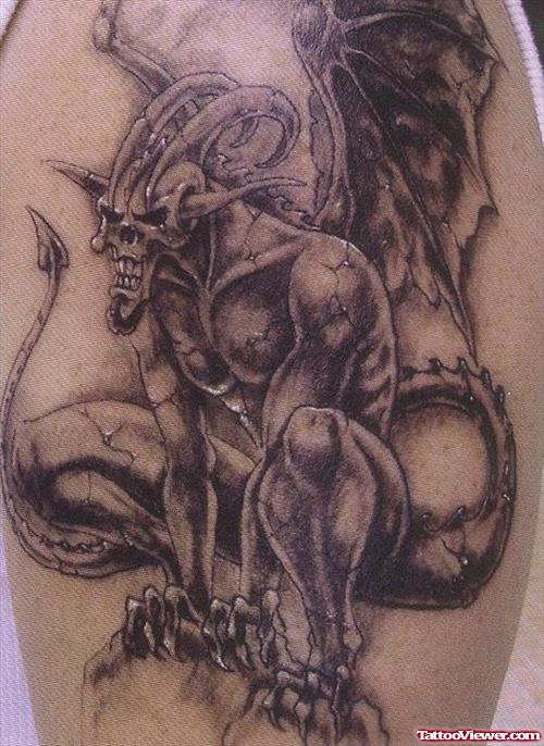 Demon Gargoyle Tattoo On Shoulder
