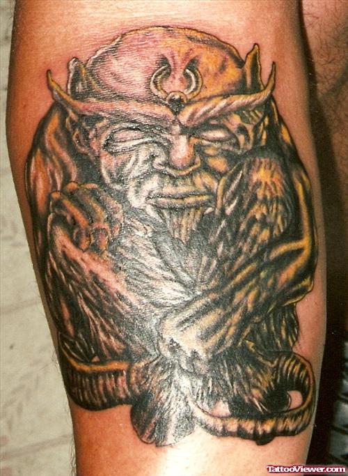Dark Gargoyle Tattoo On Sleeve