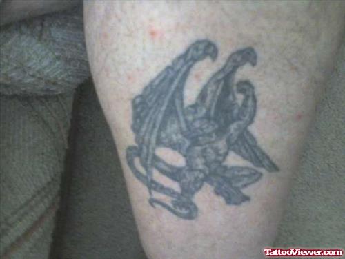 Classic Gargoyle Tattoo On Leg