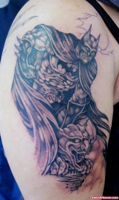 Best Gargoyle Tattoo On Right SHoulder