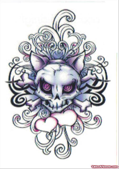 Best Gargoyle Skull Tattoo Design