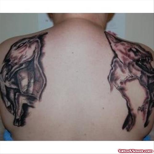 Gargoyle Tattoo On Back Shoulders