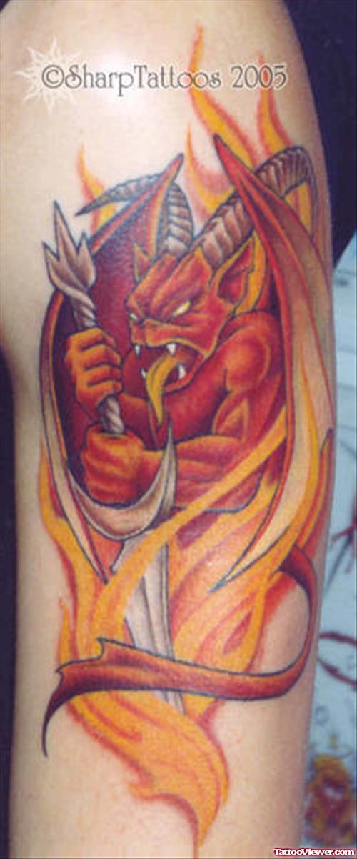 Colored Gargoyle Tattoo