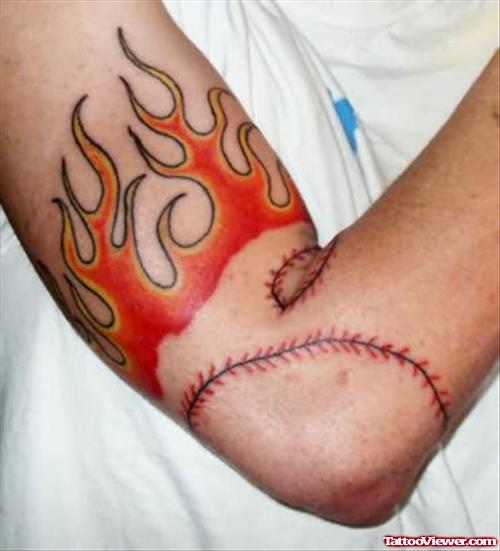 Flames Gargoyle Tattoo On Arm
