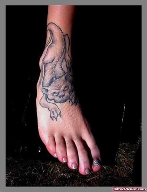 Gargoyle Tattoo On Foot