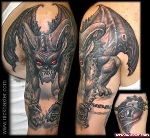 Demon Gragoyle Sleeve Tattoo