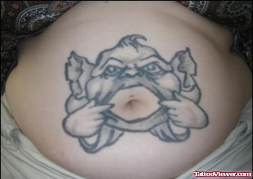 Gragoyle Belly Tattoo Design