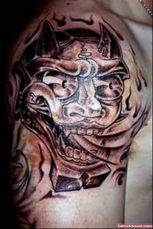 Dreadful Gargoyle Tattoo On Shoulder