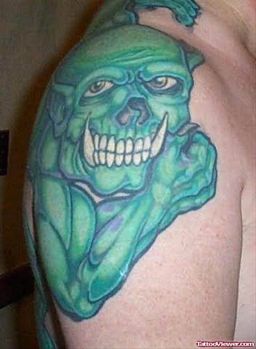 Green Demon Gragoyle Tattoo