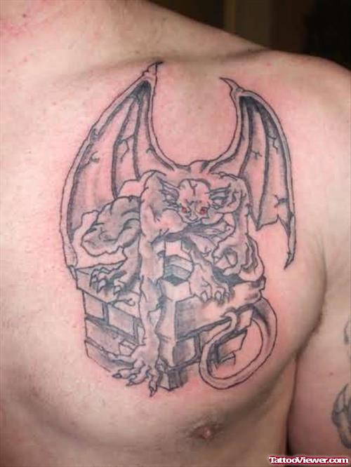 Gragoyle Chest Tattoo