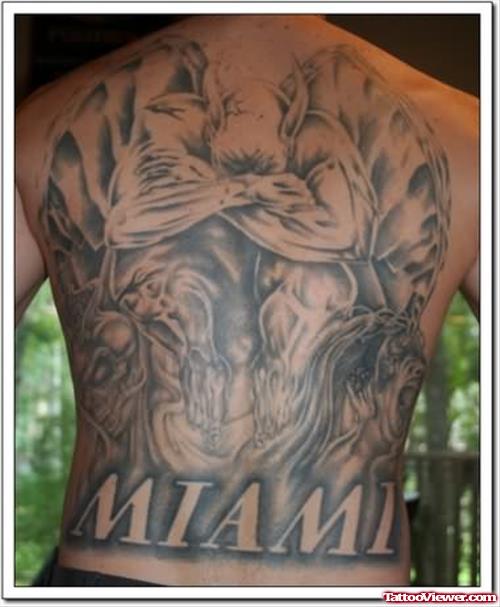 Big Gragoyle Tattoo On Back