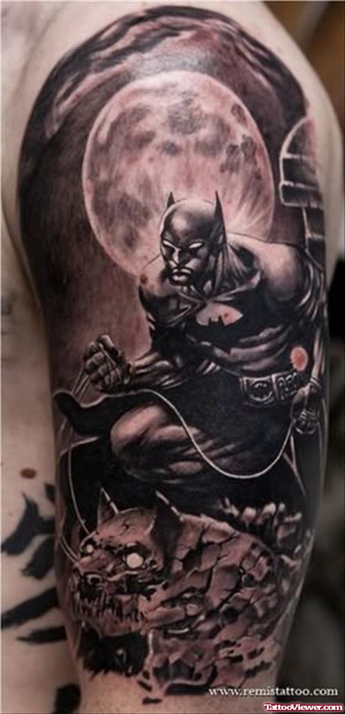 Batman Gargoyle Tattoo On Shoulder
