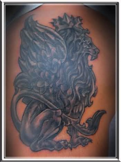 Gargoyle Lion Design Tattoo