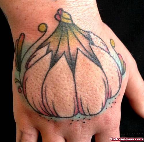 Garlic Tattoo On Right Hand