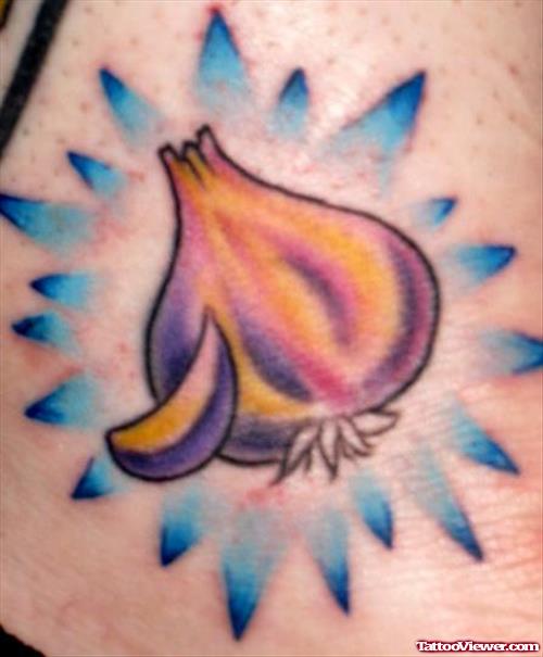 amazing Colored Garlic Tattoo